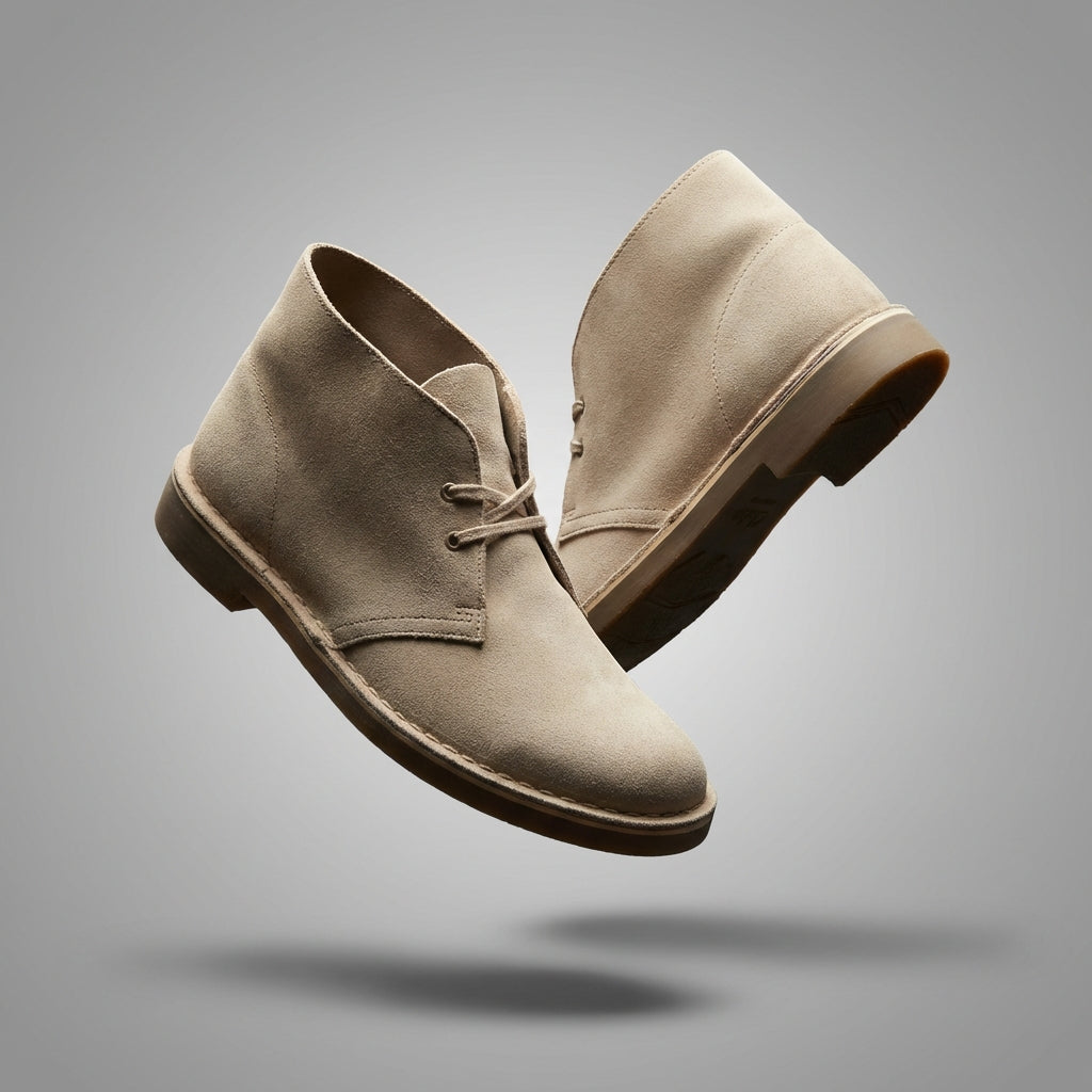 Clarks Bushacre Suede Chukka Boots - Sand (Like New)