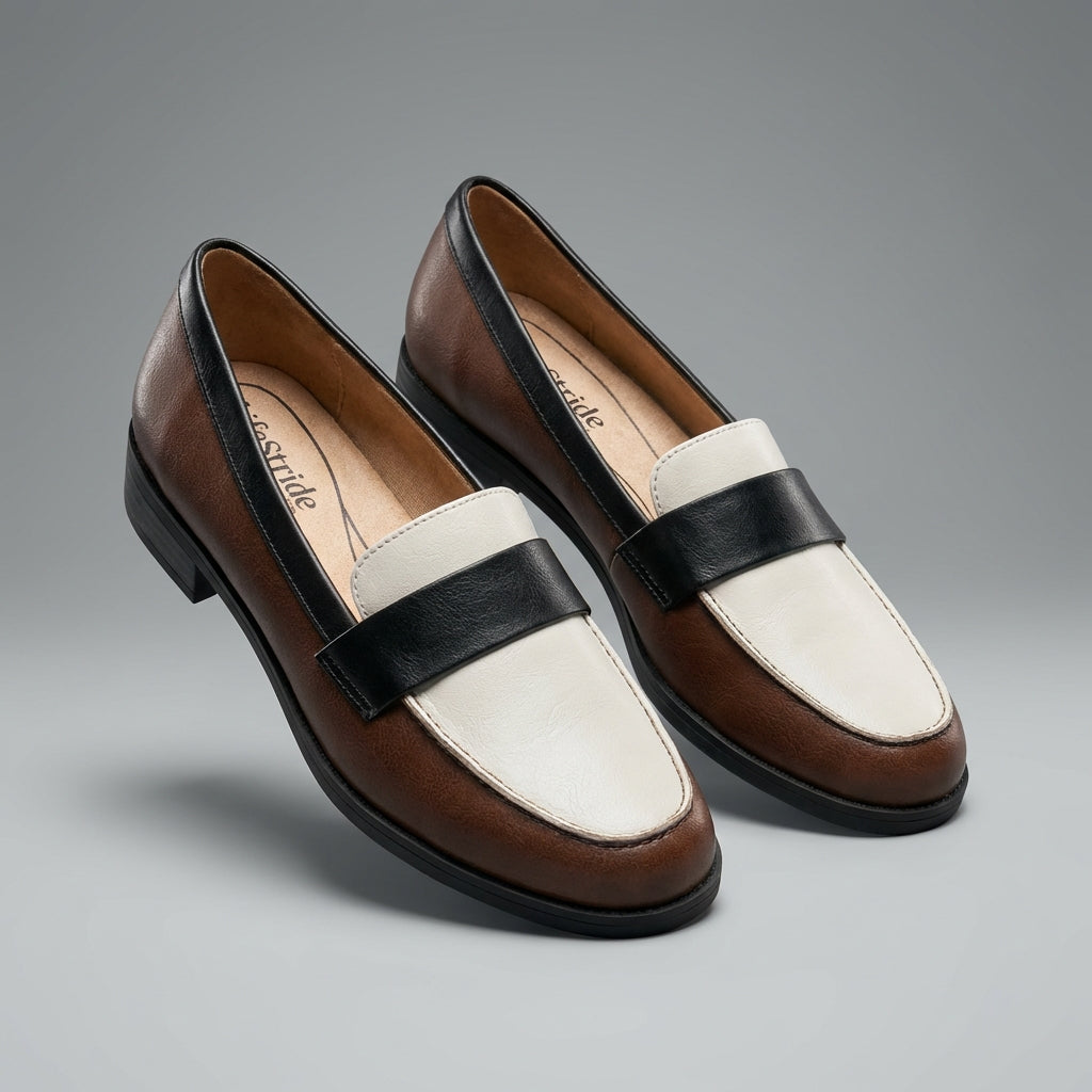 LifeStride Soft System Women's Tri-Color Loafers Brown White Black (Like New)